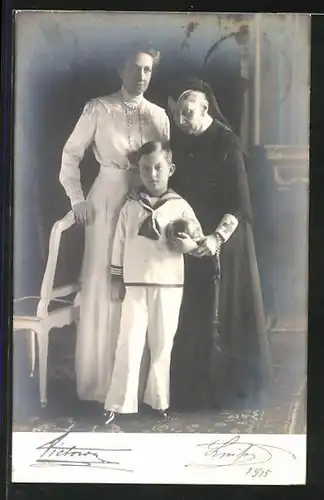 AK Berthold Friedrich, Marie Alexandra & Marie Louise von Baden