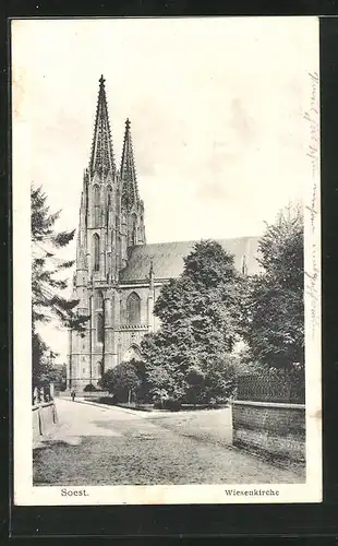 AK Soest, Blick auf die Wiesenkirche