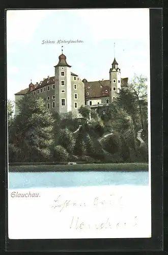 AK Glauchau, Blick auf das Schloss Hinterglauchau