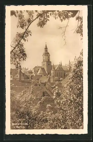 AK Meerane i. Sa., Blick auf die St. Martin Kirche