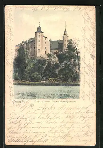 AK Glauchau i. Sa., Blick auf das Schloss Hinterglauchau