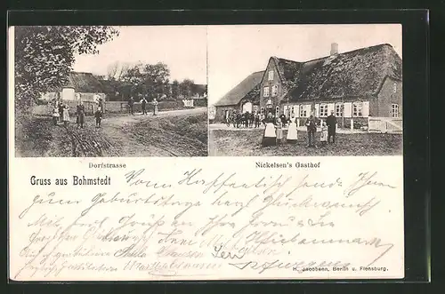 AK Bohmstedt, Nickelsens Gasthof, Dorfstrasse