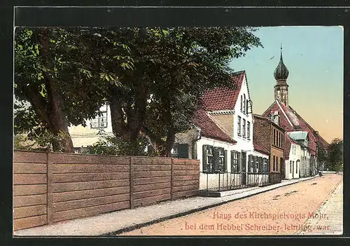 AK Wesselburen, Haus des Kirchenspielvogts Mohr bei dem Hebbel Lehrling war