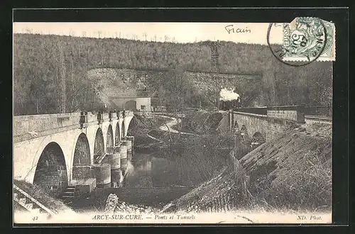 AK Arcy-sur-Cure, Pont et Tunnels