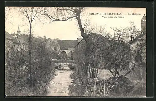 AK Colombier-Chatelot, Le Ruisseau, Vue prise du Canal