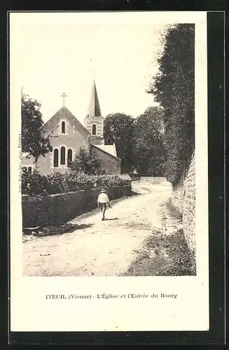 AK Iteuil, L`Église et l`Entrée du Bourg