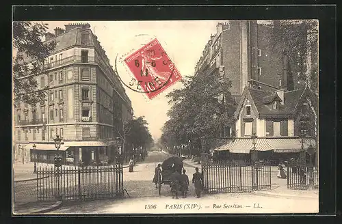 AK Paris, Rue Secrétan, Strassenpartie