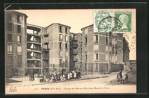 AK Paris, Groupe des Maisons Ouvrières, Rue de la Saida
