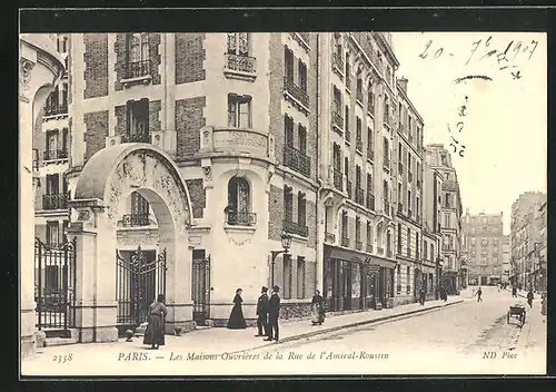 AK Paris, Les Maisons Ouvrières de la Rue de l`Amiral-Roussin