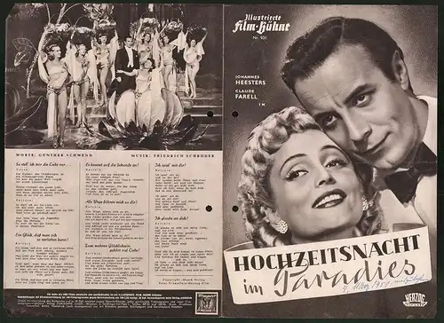 Filmprogramm IFB Nr. 931, Hochzeitsnacht im Paradies, Johannes Heesters, Claude Farell, Regie: Geza von Bolvary