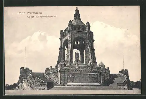 AK Porta Westfalica, Sicht auf das Kaiser-Wilhelm-Denkmal