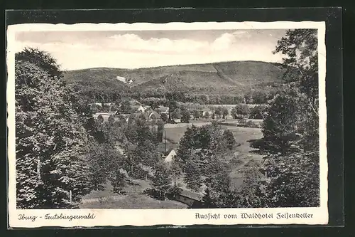 AK Iburg /Teutoburgerwald, Aussicht vom Waldhotel Felsenkeller