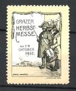 Reklamemarke Graz, Herbstmesse 1910, Soldat und Trommler