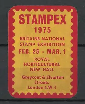 Reklamemarke London, Britains National Stamp Exhibition STAMPEX 1975