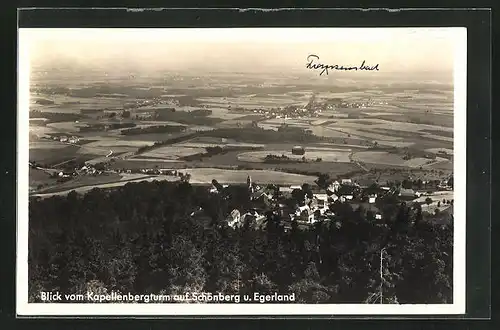 AK Schönberg u. Egerland, Blick vom Kapellenbergturm