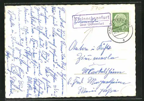 AK Landpoststempel Kleinochsenfurt über Ochsenfurt