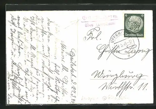 AK Landpoststempel Gülchsheim über Uffenheim