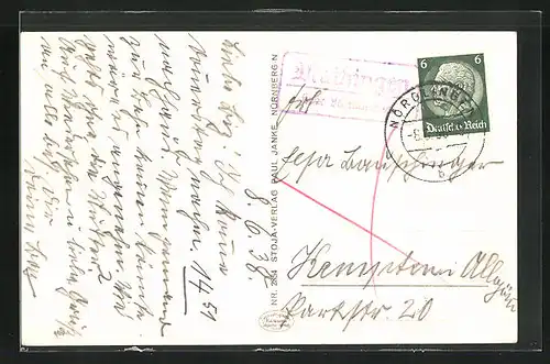 AK Landpoststempel Waihingen über Nördlingen