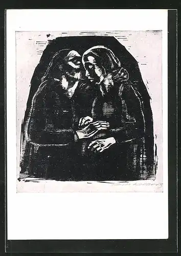 Künstler-AK Käthe Kollwitz: Maria und Elisabeth, 1929