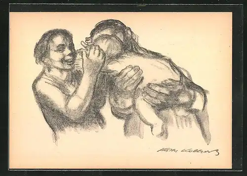 Künstler-AK Käthe Kollwitz: Familie, 1934