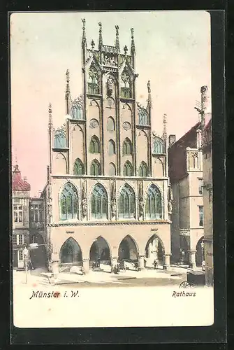 AK Münster i. W., Sicht auf das Rathaus