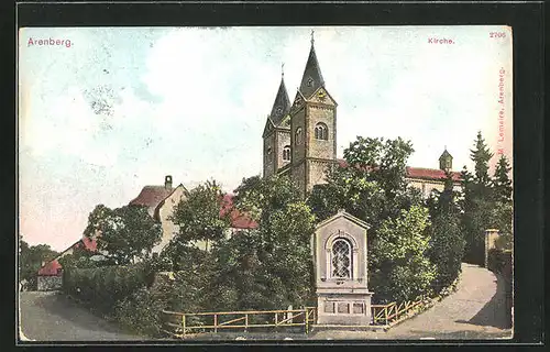 Künstler-AK Arenberg, Blick auf die Kirche