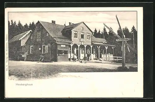 AK Friedrichroda, Blick auf das Heuberghaus, Gasthof