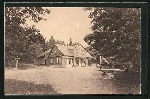 AK Friedrichroda, Sicht auf den Gasthof Heuberghaus