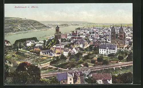 AK Andernach a. Rhein, Die Stadt aus der Vogelschau