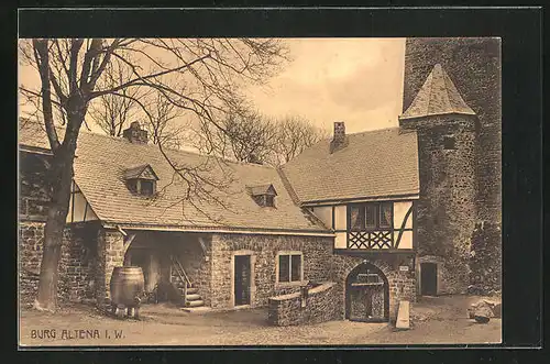 AK Altena i. W., Blick auf die Burg Altena