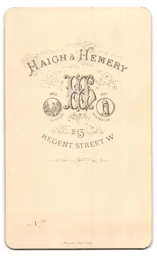 Fotografie Haigh & Hemery, London, 213 Regent Street, Portrait adretter Mann im Anzug mit Backenbart