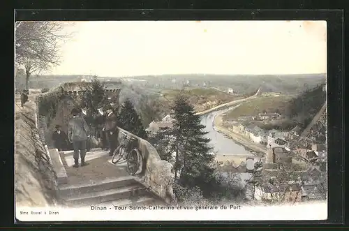 AK Dinan, Tour Sainte-Catherine et vue générale du Port