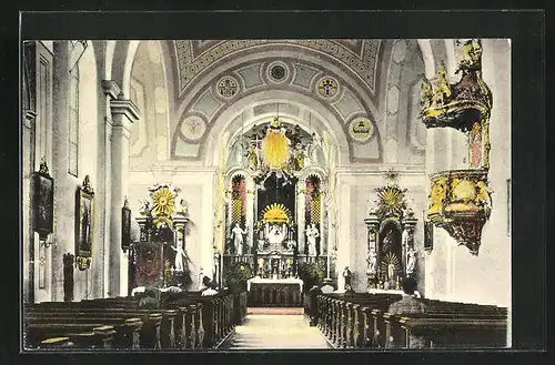 AK Maria Enzersdorf, Inneres der Wallfahrtskirche
