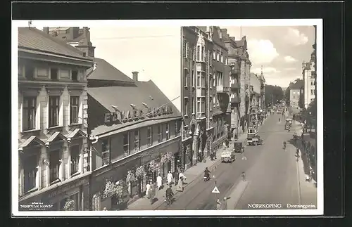 AK Norrköping, Drottninggatan mit Strassenbahn