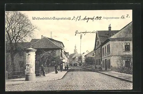 AK Wolfenbüttel-Auguststadt, Litfasssäule an der Auguststrasse