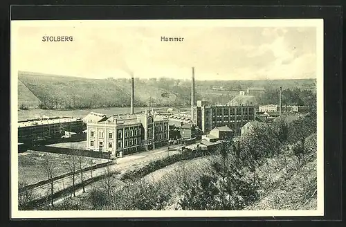 AK Stolberg-Hammer, Ortspartie mit Fabrik