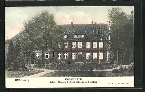 AK Oldendorf, Beplate`s Gut, Früherer Wohnsitz des Fürsten Münster zu Derneburg