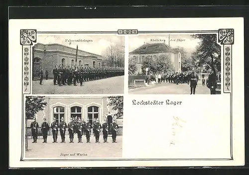 AK Lockstedter Lager, Soldaten auf dem Truppenübungsplatz, Fahnenabbringen, Abbrücken der Jäger, Wache