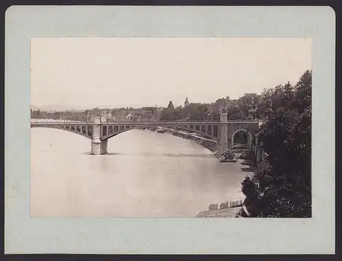 Fotografie Fotograf unbekannt, Ansicht Basel, Wettsteinbrücke, Grossformat 31 x 23cm