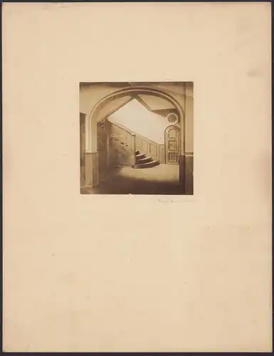 Fotografie Ansicht Neumark, Werdauer Str. 16-18, Bankhaus Heyer, Treppenaufgang, Grossformat 37 x 29cm