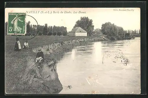 AK Navilly, Bords du Doubs, les Dunes