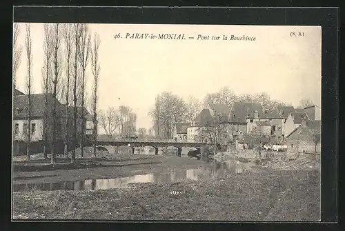 AK Paray-le-Monial, Pont sur la Bourbince