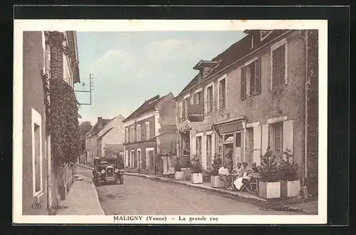 AK Maligny, La grande rue