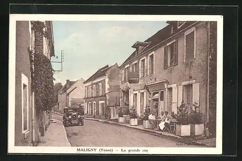 AK Maligny, La grande rue