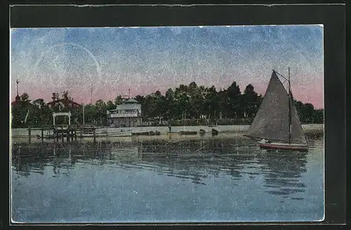 AK Oranienburg, Gasthaus Strandhalle am Lehnitzsee