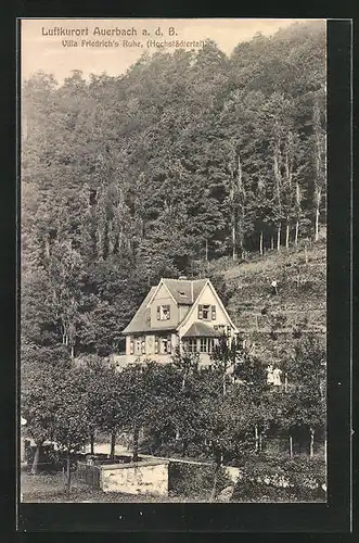 AK Auerbach a. d. B., Villa Friedrich`s Ruhe (Hochstädtertal)