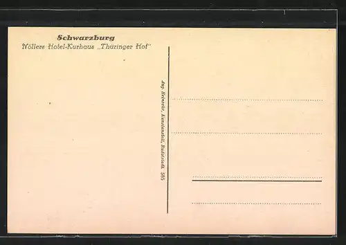 AK Schwarzburg, Nöllers Hotel-Kurhaus Thüringer Hof