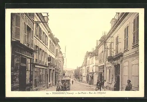 AK Tonnerre, La Poste, Rue de l`Hopital