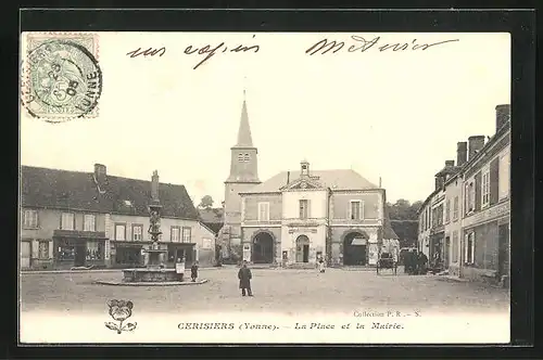 AK Cerisiers, La Place et la Mairie