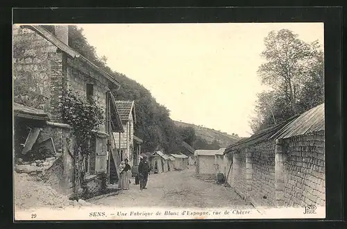 AK Sens, Une Fabrique de Blanc d'Espagne, rue de Cherre